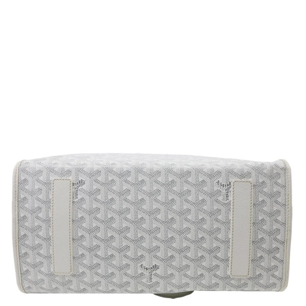 GOYARD Saint Leger Chevron Print Canvas Backpack White