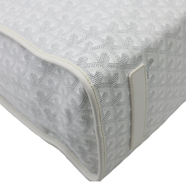 GOYARD Saint Leger Chevron Print Canvas Backpack White