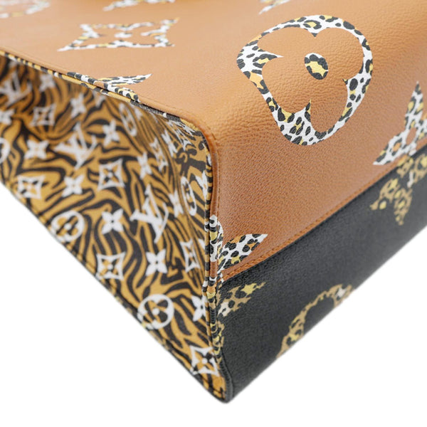 LOUIS VUITTON Onthego Jungle GM Giant Monogram Canvas Tote Shoulder Bag Black