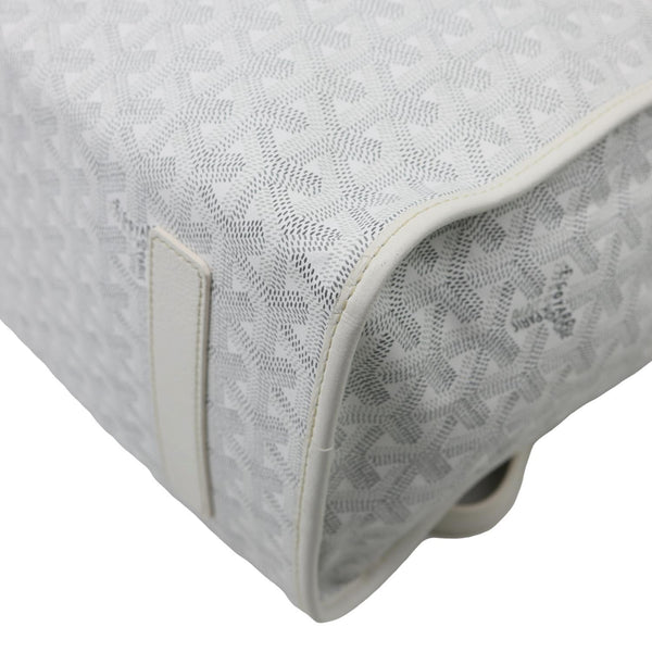 GOYARD Saint Leger Chevron Print Canvas Backpack White