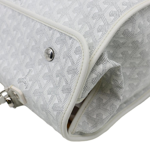 GOYARD Saint Leger Chevron Print Canvas Backpack White