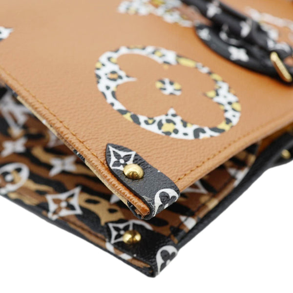 LOUIS VUITTON Onthego Jungle GM Giant Monogram Canvas Tote Shoulder Bag Black