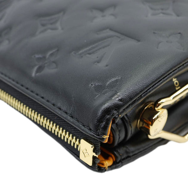 LOUIS VUITTON Coussin MM Monogram Embossed Shoulder Bag Black