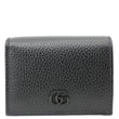 GUCCI GG Petit Marmont Leather Card Case Bi-fold Wallet Black 456126