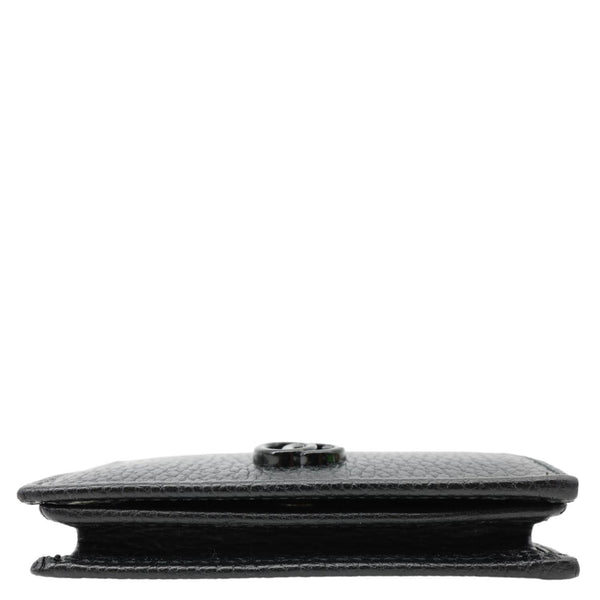 GUCCI GG Petit Marmont Leather Card Case Bi-fold Wallet Black 456126