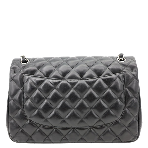 CHANEL Classic Double Flap Leather Shoulder Bag Black
