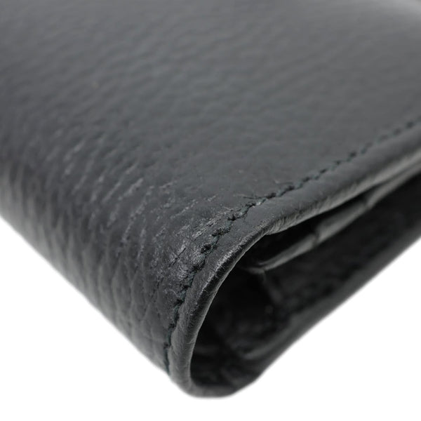 GUCCI GG Petit Marmont Leather Card Case Bi-fold Wallet Black 456126