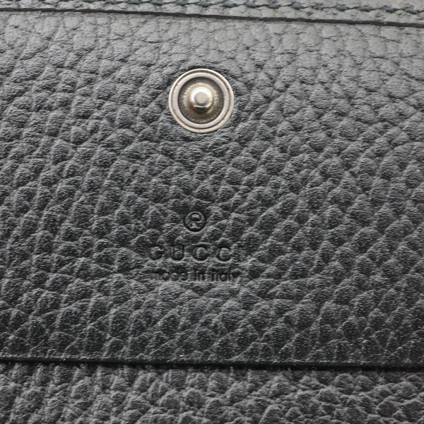 GUCCI GG Petit Marmont Leather Card Case Bi-fold Wallet Black 456126