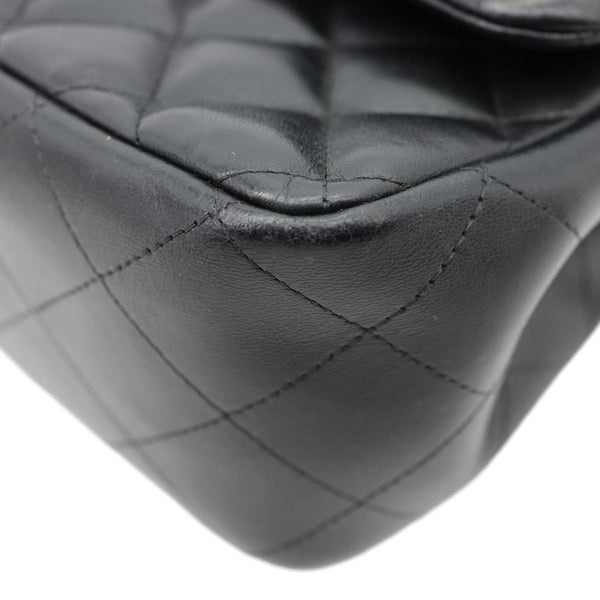 CHANEL Classic Double Flap Leather Shoulder Bag Black