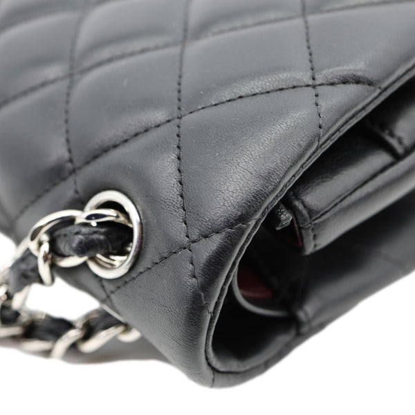 CHANEL Classic Double Flap Leather Shoulder Bag Black