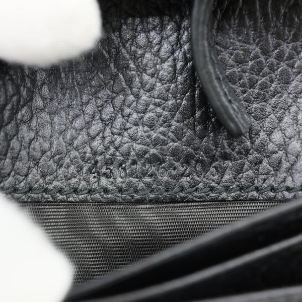 GUCCI GG Petit Marmont Leather Card Case Bi-fold Wallet Black 456126