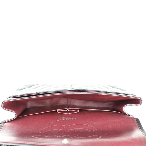 CHANEL Classic Double Flap Leather Shoulder Bag Black