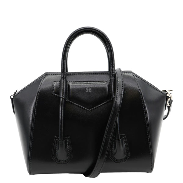 GIVENCHY Antigona Mini Lock Leather Shoulder Bag Black