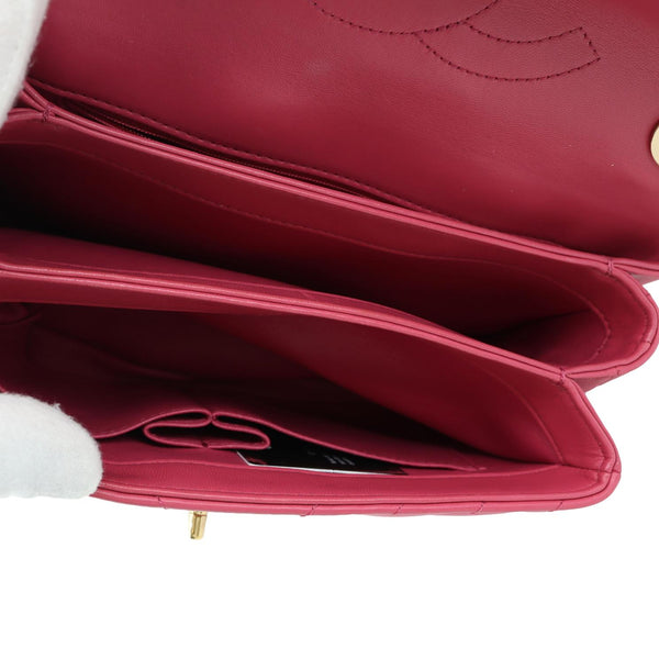 CHANEL Trendy CC Small Chevron Leather Top Handle Shoulder Bag Pink