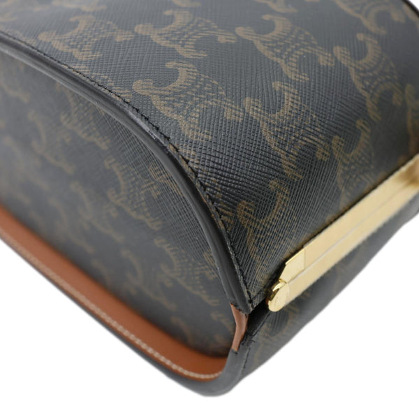 CELINE Lunch Box Triomphe Canvas Shoulder Bag Brown