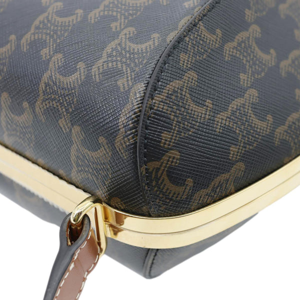 CELINE Lunch Box Triomphe Canvas Shoulder Bag Brown