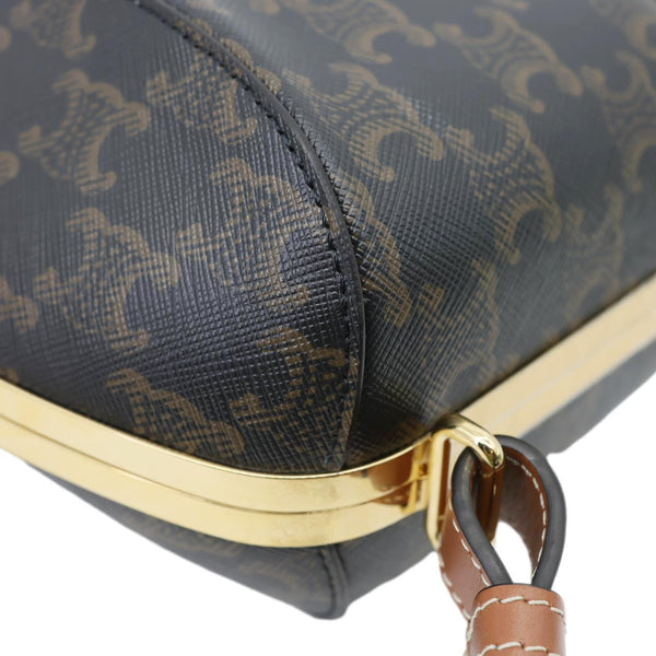 CELINE Lunch Box Triomphe Canvas Shoulder Bag Brown