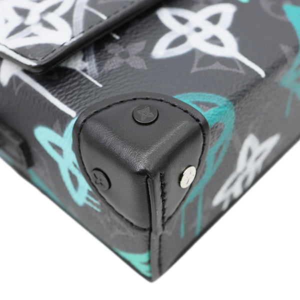 LOUIS VUITTON Graffiti LV Steamer Monogram Eclipse Canvas Crossbody Wallet Grey