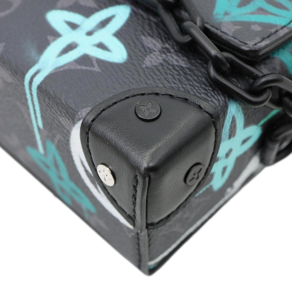 LOUIS VUITTON Graffiti LV Steamer Monogram Eclipse Canvas Crossbody Wallet Grey