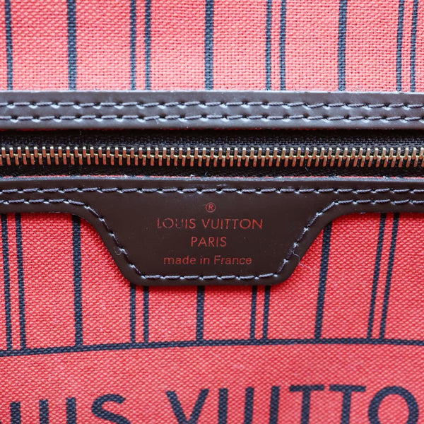 LOUIS VUITTON Neverfull PM Damier Ebene Tote Shoulder Bag Brown