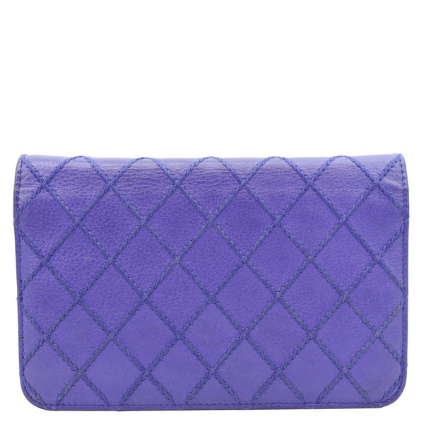 CHANEL Fancy CC Quilted Calfskin Leather Wallet On Chain Bag Blue