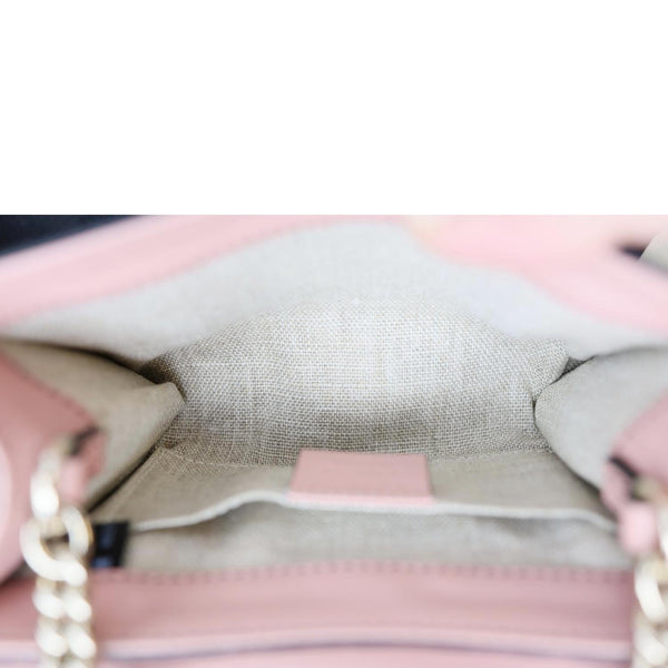 GUCCI Emily Mini GG Leather Chain Shoulder Bag Pink 449636