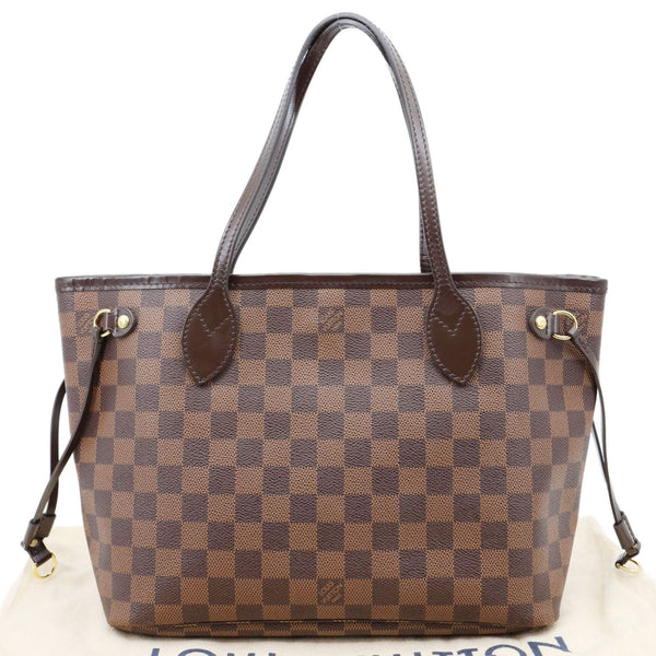 LOUIS VUITTON Neverfull PM Damier Ebene Tote Shoulder Bag Brown