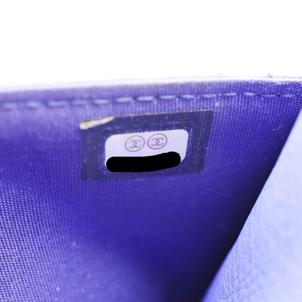 CHANEL Fancy CC Quilted Calfskin Leather Wallet On Chain Bag Blue