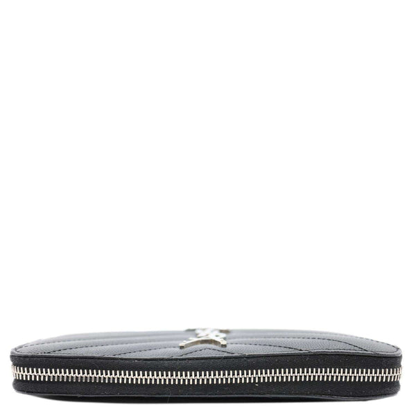 YVES SAINT LAURENT Cassandre Leather Zippy Wallet Black