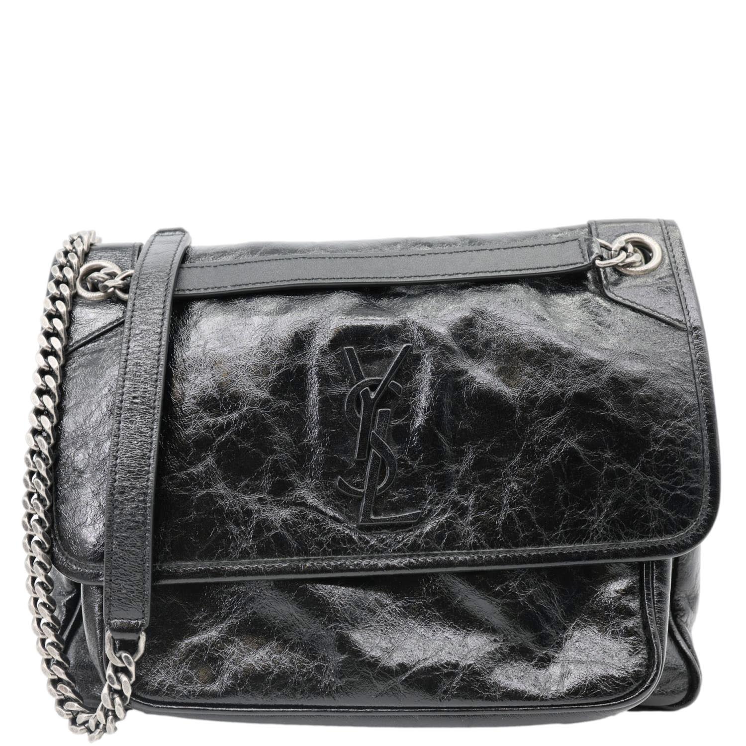 YVES SAINT LAURENT Niki Medium Leather Shoulder Bag Black