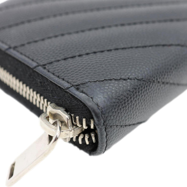 YVES SAINT LAURENT Cassandre Leather Zippy Wallet Black