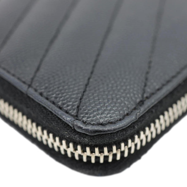 YVES SAINT LAURENT Cassandre Leather Zippy Wallet Black