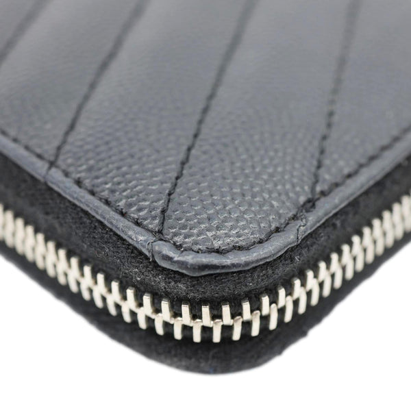 YVES SAINT LAURENT Cassandre Leather Zippy Wallet Black