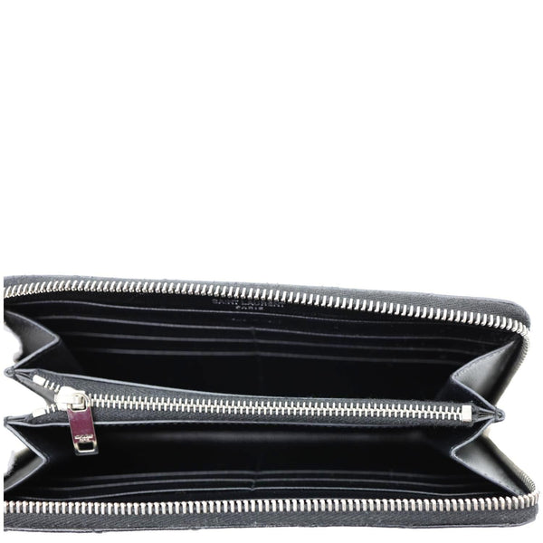 YVES SAINT LAURENT Cassandre Leather Zippy Wallet Black