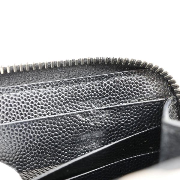 YVES SAINT LAURENT Cassandre Leather Zippy Wallet Black
