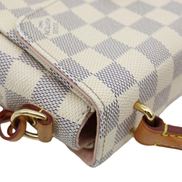 LOUIS VUITTON Croisette Damier Azur Satchel Crossbody Bag Rose Ballerine