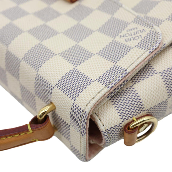 LOUIS VUITTON Croisette Damier Azur Satchel Crossbody Bag Rose Ballerine