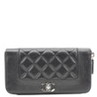 CHANEL Mademoiselle Vintage Quilted Leather Zip Around Wallet Black