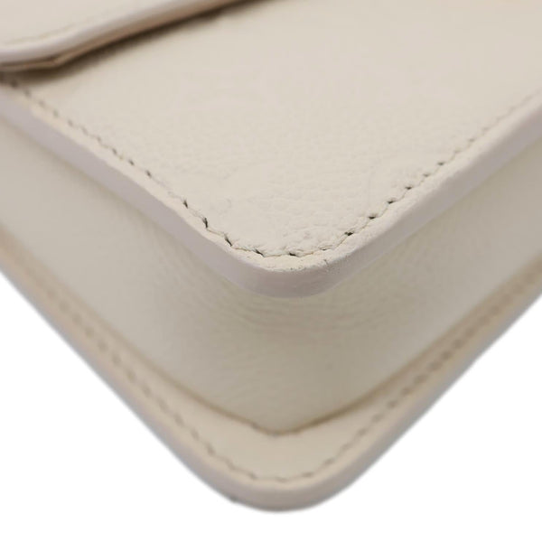 LOUIS VUITTON Metis Monogram Empreinte Leather Wallet On Chain Cream