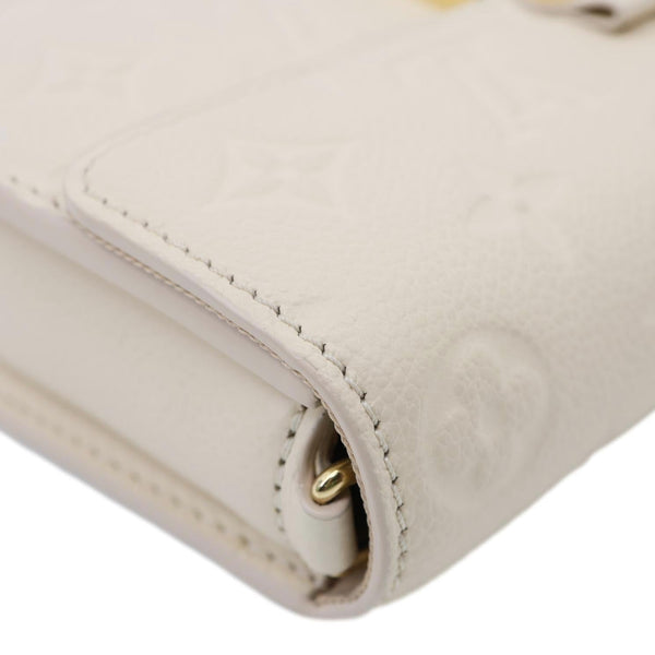 LOUIS VUITTON Metis Monogram Empreinte Leather Wallet On Chain Cream
