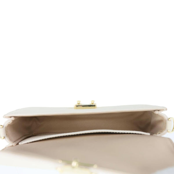 LOUIS VUITTON Metis Monogram Empreinte Leather Wallet On Chain Cream