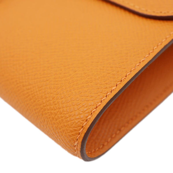 HERMES Constance To Go wallet Epsom Leather Long Wallet Orange