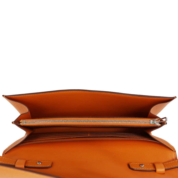 HERMES Constance To Go wallet Epsom Leather Long Wallet Orange