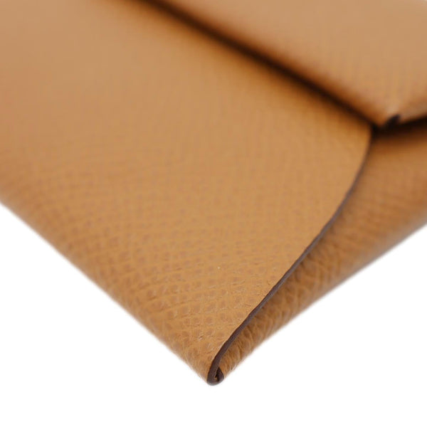 HERMES Bastia Epsom Leather Coin Purse Brown