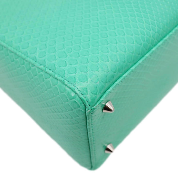 CHRISTIAN DIOR Lady Medium Dior Python Leather Shoulder Bag Green