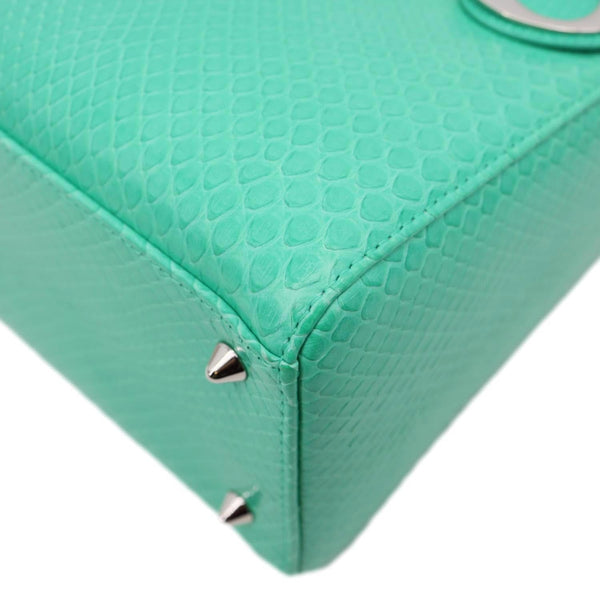 CHRISTIAN DIOR Lady Medium Dior Python Leather Shoulder Bag Green