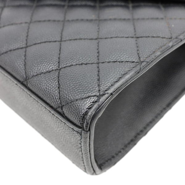 YVES SAINT LAURENT Envelope Medium Mix Matelasse Leather Shoulder Bag Black