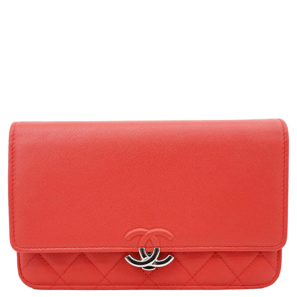 CHANEL Urban Companion Grained Calfskin Leather WOC Crossbody Bag Red