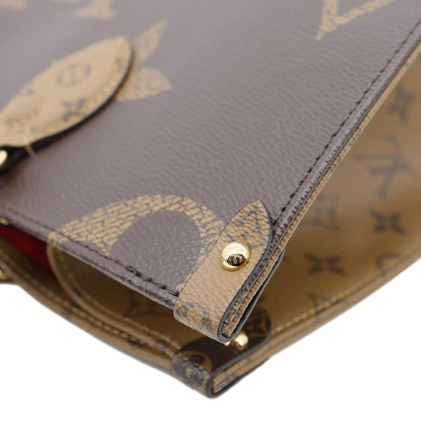 LOUIS VUITTON Onthego MM Giant Monogram Reverse Canvas Tote Bag Brown