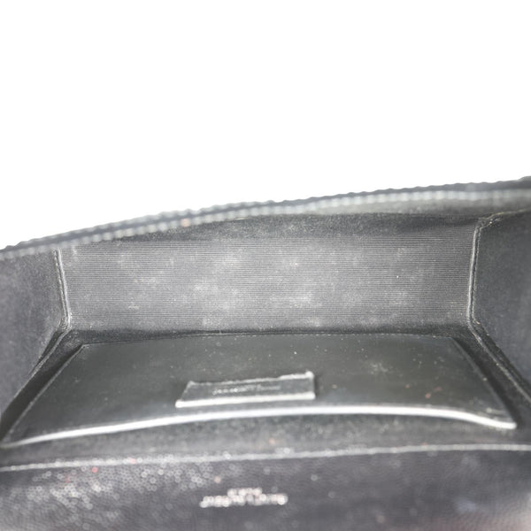 YVES SAINT LAURENT Envelope Medium Mix Matelasse Leather Shoulder Bag Black